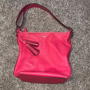 Coach bucket bag (hot pink leather)
